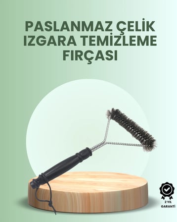 Paslanmaz Çelik Telli Uzun Saplı Izgara Temizleme Fırçası – Mangal ve Barbekü İçin