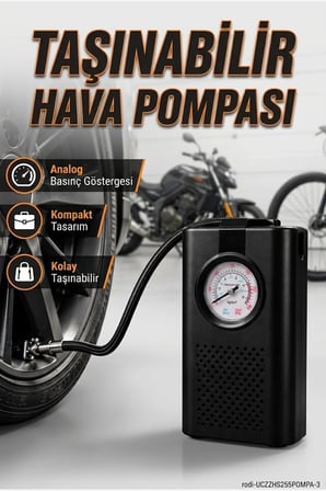 Taşınabilir Lastik Hava Pompası – Otomobil, Bisiklet ve Motosiklet
