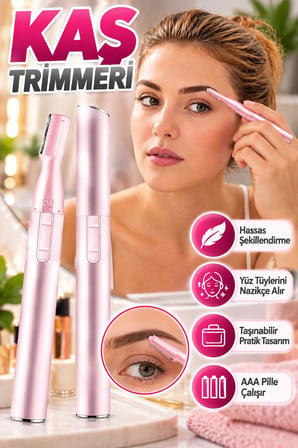 Hassas Kaş Şekillendirici ve Yüz Tüyü Temizleme Makinesi – AAA Pilli Taşınabilir Trimmer
