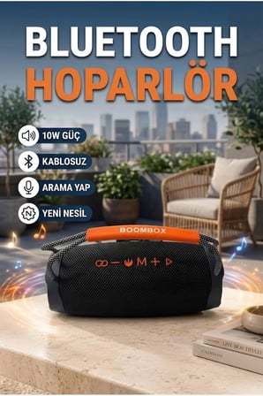 20W Stereo Ses Güçlü Bluetooth Hoparlör RGB Işıklı USB TF Kart AUX Destekli