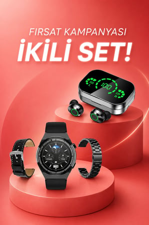TWS Bluetooth Kulaklık ve Akıllı Saat Seti YD03 Bluetooth 5.3 Uyku Takibi Nabız Ölçer Uzun Pil Ömrü