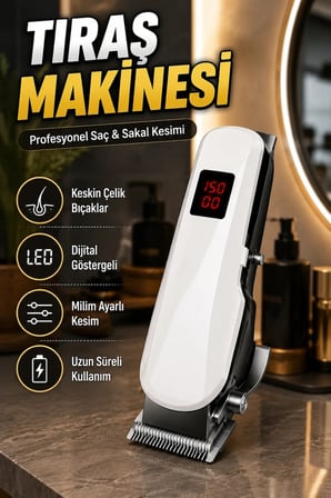 Insua HK-700 Profesyonel Saç Sakal Kesme Makinesi Milim Ayarlı Dijital Göstergeli Kablosuz