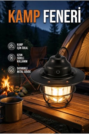 Retro Tasarımlı Uzun Ömürlü Bataryalı Outdoor LED Kamp Lambası