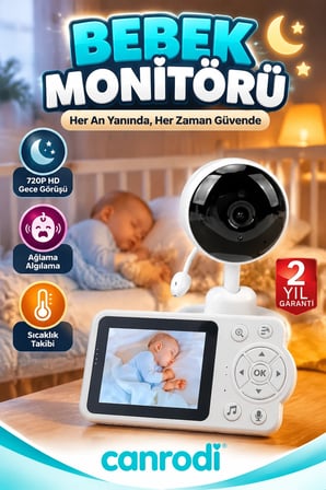 2.8 İnç Ekranlı Bebek Monitörü – Gece Görüşü, Ağlama Algılama ve Sıcaklık Takibi