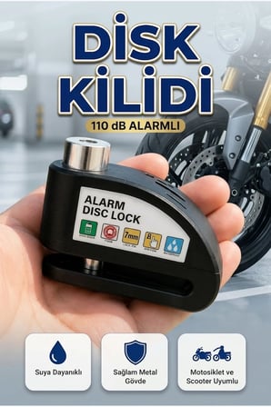 Alarmlı Disk Fren Kilidi 110 dB Anti Hırsızlık Motosiklet Scooter Bisiklet Güvenlik Kilidi