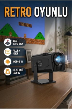 HCS350pro Taşınabilir Full HD Android Projektör – 1080P, WiFi 6 ve Bluetooth 5.4