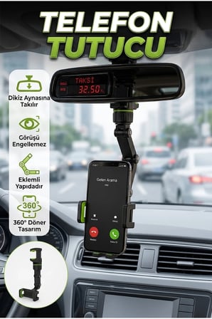 Ayarlanabilir Dikiz Aynası Telefon Tutucu Katlanabilir Araç Aparatı