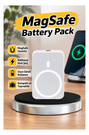 MagSafe Battery Pack – 15 W Kablosuz ve 27 W Lightning Şarjlı Kompakt Güç Bankası