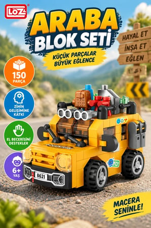 LZ8621 LOZ Araba Blok Seti Mini Poşet -canrodi life