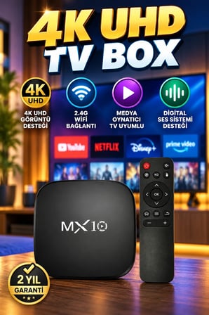 4K UHD Android Medya Oynatıcı – 60 FPS Video, Dolby Digital Ses ve Görüntü Yansıtma