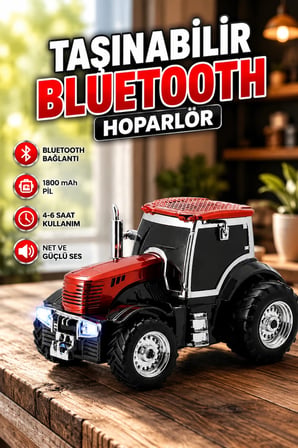 Retro Araç Tasarımlı Bluetooth Hoparlör 12W TWS Destekli LED Işıklı Taşınabilir Müzik Sistemi