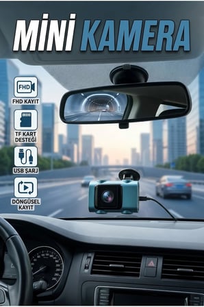 Mini Araç Kamerası Ön Cam Yol Kayıt Cihazı Döngüsel Kayıt Özellikli
