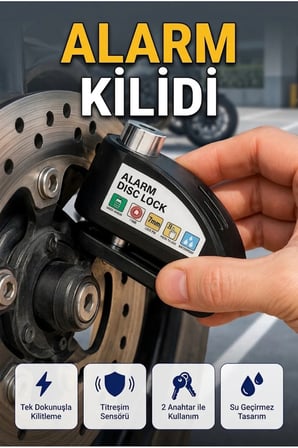 110 dB Alarm Disk Kilidi Motosiklet Scooter Bisiklet Güvenlik Kilidi
