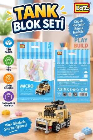 LZ8617 LOZ Tank Blok Seti Mini Poşet- canrodi life