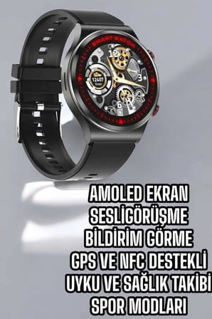 Bluetooth Akıllı Saat Değiştirilebilir Kordon Türkçe Dil Desteği ve Arama Özellikli
