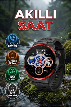 AMOLED Ekranlı Akıllı Saat – Bluetooth Arama, NFC ve Kablosuz Şarj