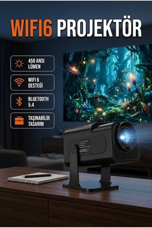 HCS350pro Android 11 LED Projektör – WiFi6, Bluetooth 5.4, Full HD 1080P
