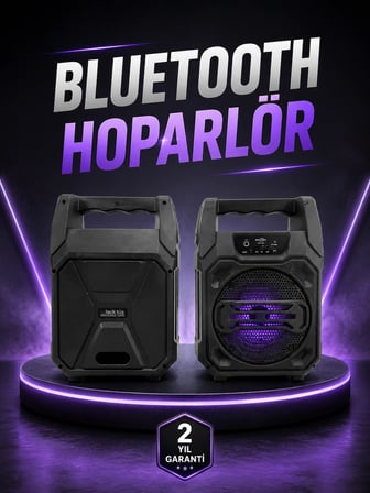 6.5 İnç Taşınabilir Bluetooth Hoparlör – 15W, TWS, FM Radyo, USB ve TF Kart Destekli