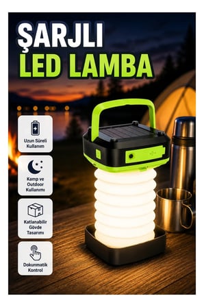 Şarjlı Dokunmatik LED Lamba – 3 Kademeli Parlaklık ve Taşınabilir Tasarım