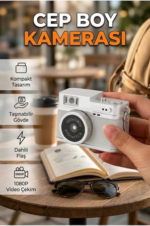 Taşınabilir Mini Dijital Kamera 1080P LED Işıklı 128GB Dahili Hafızalı