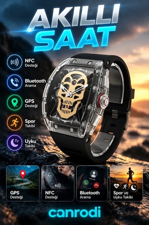YD501 Siyah Akıllı Saat – NFC, Bluetooth Arama, GPS Desteği, Spor ve Uyku Takibi