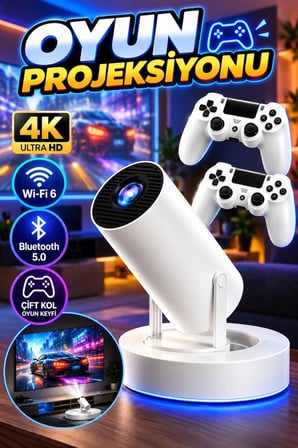 Ayaklı Çift Kollu 4K Oyun Projeksiyonu Wi-Fi 6 Bluetooth 5.0