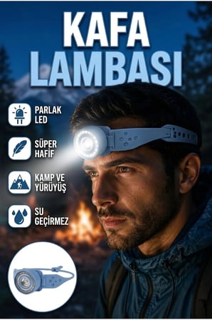 Suya ve Toza Dayanıklı LED Kafa Lambası – Kamp ve Gece Kullanımı