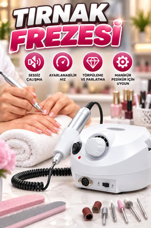 Sessiz Tırnak Freze Makinesi – Manikür Pedikür, Törpüleme ve Parlatma