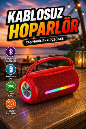 Taşınabilir Bluetooth Hoparlör 20W RMS Çift Sürücülü IPX6 Suya Dayanıklı