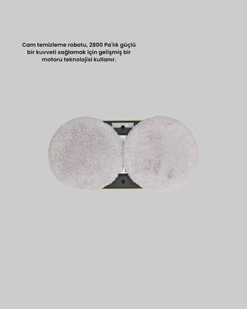 Akıllı Cam Temizleme Robotu – 2800 Pa Emiş Gücü ve Çift Diskli Ovma Sistemi