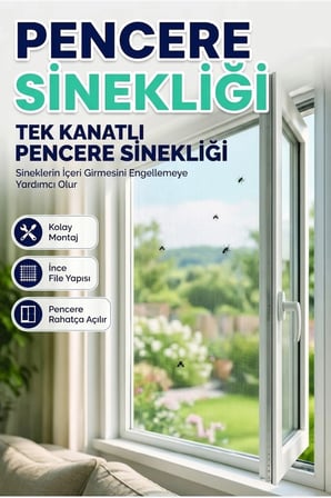 Pencere ve Balkon Kapıları İçin Kesilebilir Cırt Bantlı Sineklik Filesi