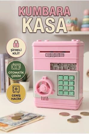 SAM53 Number Bank Pembe Elektronik Şifreli Otomatik Para Çekmeli Kumbara