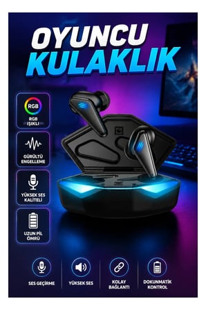Kablosuz Mikrofonlu Oyuncu Kulaklığı – 65 ms Düşük Gecikme