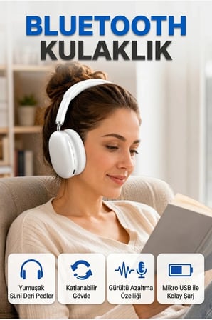 Katlanabilir Bluetooth V5.0 Kablosuz Kulaklık 400 mAh Bataryalı Gürültü Azaltma Özellikli