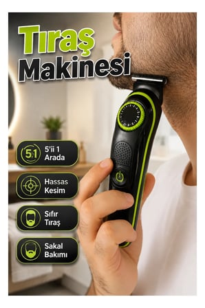 5'i 1 Arada Erkek Bakım Seti – Tıraş, Sakal ve Vücut Bakımı