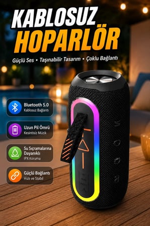 Taşınabilir Kablosuz Bluetooth Hoparlör Çoklu Bağlantı Özellikli