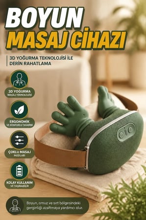 3D Yoğurma Boyun Masaj Cihazı Ergonomik Tasarım Derin Kas Rahatlatıcı