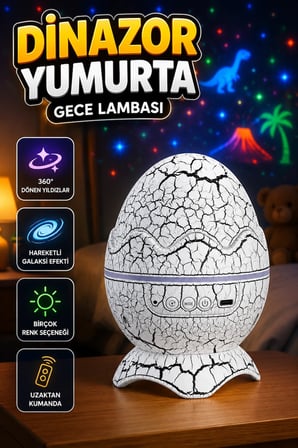 Dinozor Yumurta Tasarımlı Dekoratif Gece Lambası