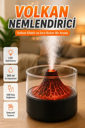 Volkanik Aromaterapi Nemlendirici – Modern Tasarımlı Ortam Cihazı