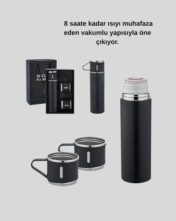500 ml Vakum Yalıtımlı Paslanmaz Çelik Termos – Sızdırmaz Kapaklı