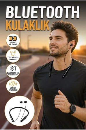 Polygold PG-100 Bluetooth 5.0 Kablosuz Boyun Bantlı Kulaklık Type-C Şarjlı Stereo Ses