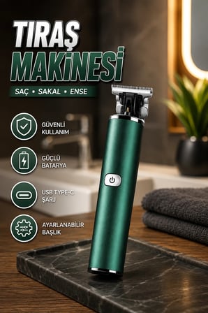 Ayarlanabilir Başlıklı Saç Sakal Tıraş Makinesi Ense Çizim Kesim Cihazı