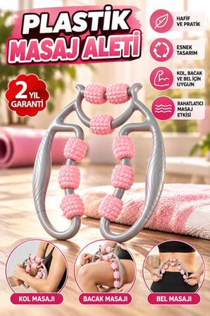 3D Noktalı Manuel Masaj Aleti – Esnek Silikon Başlıklı Kol, Bacak ve Bel Masaj Aparatı