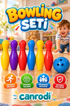 Çocuk Bowling Seti 6 Renkli Kuka ve Top ile Eğitici Hareket Oyunu
