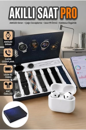 2025 Model Akıllı Saat ve ANC Özellikli Pro Bluetooth Kulaklık Seti