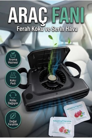 Araç Koltuk Başlığına Uyumlu Boyun Soğutucu Fan – 5 Kademeli Sessiz Turbo Hava Akışı