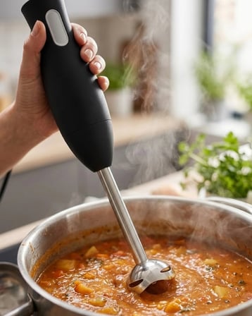 Paslanmaz Çelik Ayaklı El Blenderı – Ergonomik Tasarım ve Emniyet Sistemi