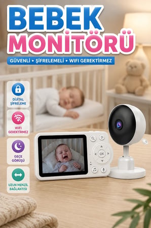 WiFi Gerektirmeyen Dijital Şifrelemeli Gece Görüşlü Bebek Monitörü