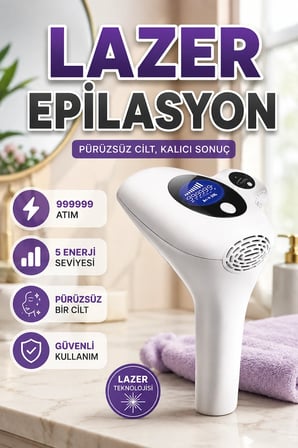 Hasuba HS-262 IPL Epilasyon Cihazı – 5 Enerji Seviyesi, LCD Ekran ve 999999 Atım
