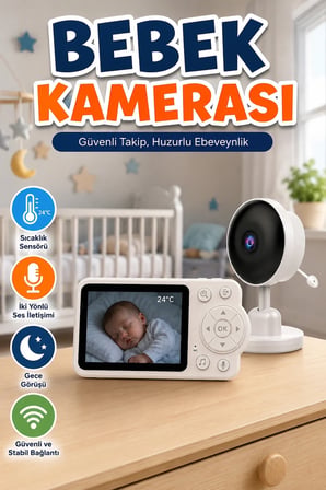 Sıcaklık Sensörlü Bebek Kamerası Gece Görüşlü İki Yönlü Sesli Güvenli İzleme Sistemi